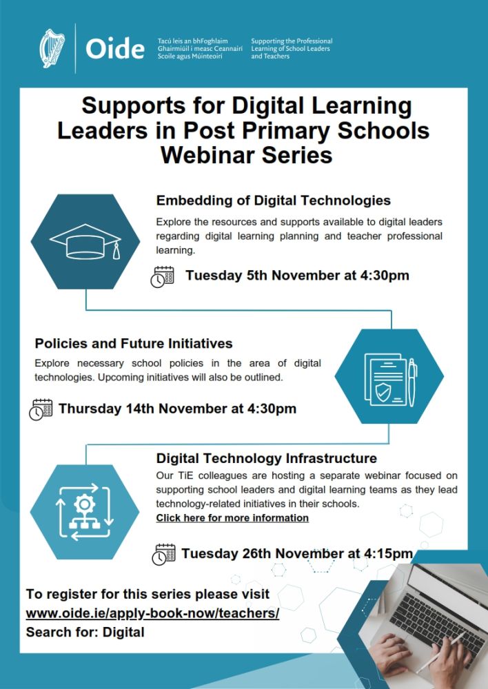 supports for digital learning leaders in post primary schools webinar series 001